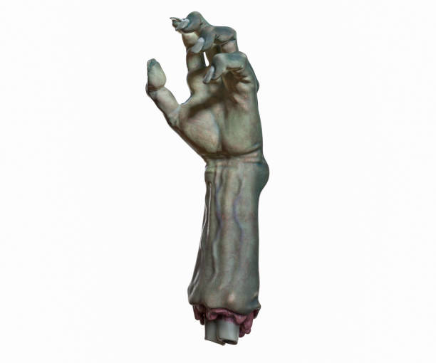 istock 3D render of cutted Zombie hand, Halloween theme. 1219105314