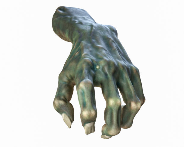 istock 3D render of cutted Zombie hand, Halloween theme. 1219105588