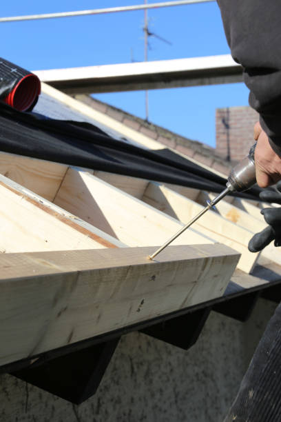 istock A tiled roof is newly covered 1219105609