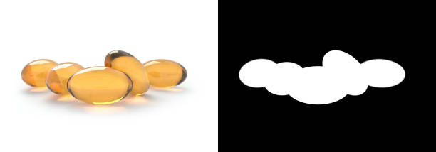 istock Capsules with oil. Softgel with Omega 3, Vitamin D,E,A. 1219107766