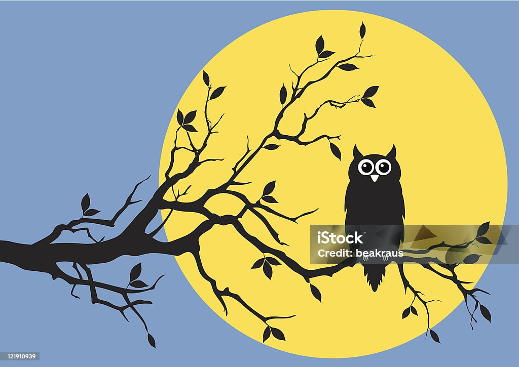 owl with moon  Owl stock vector