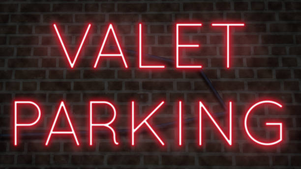 istock Neon sign for valet parking 1219109929