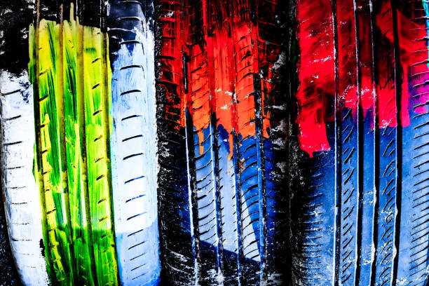 istock Abstract colorful graffiti background. Tire texture. 1219112753