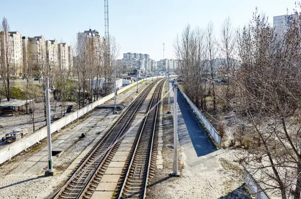 Photo of Industrial landscape with railroad