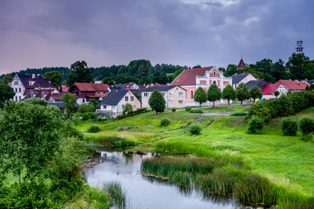 istock Sabile town with a beautiful natural setting in Abava river valley and it's slopes. 1219113957