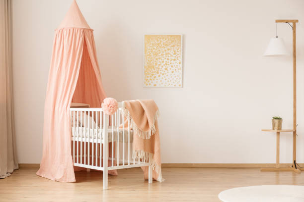 istock Minimalist nursery with crib 1219115426