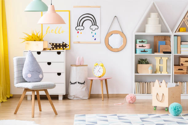 istock Grey chair in child's room 1219115438
