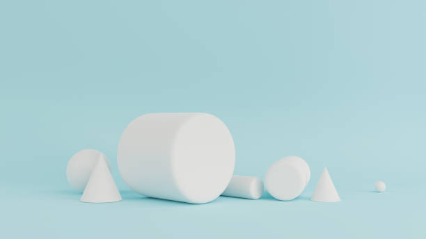 istock abstract Blue color geometric shape background, modern minimalist.3d rendering 1219116711