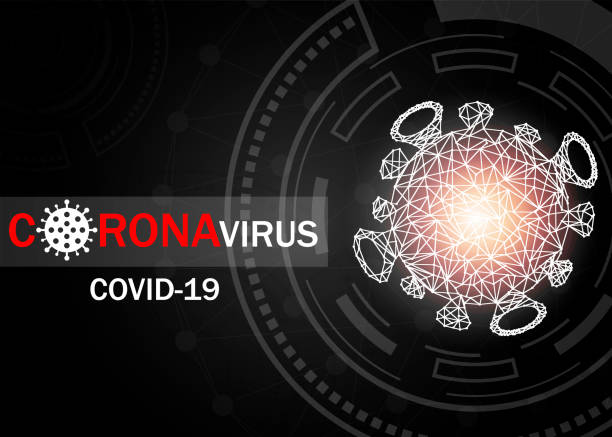 istock Coronavirus banner. Protection against dangerous virus. Coronavirus symbol isolated on black background with text. Health care. Vector illustration 1219120837
