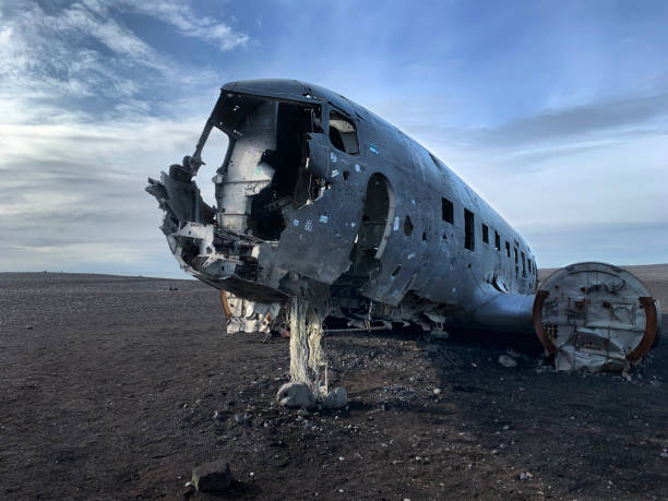 istock plane carcass on icelandic black sand desert 1219122193