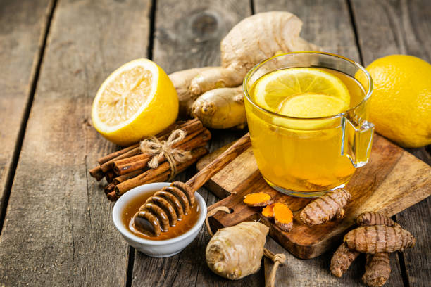 istock Fall immune system booster - ginger and turmeric tea and ingredients 1219124891