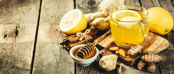 istock Fall immune system booster - ginger and turmeric tea and ingredients 1219125037