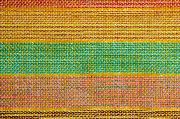 close-up of a multicolored fabric texture, showcasing its intricate patterns and vibrant colors