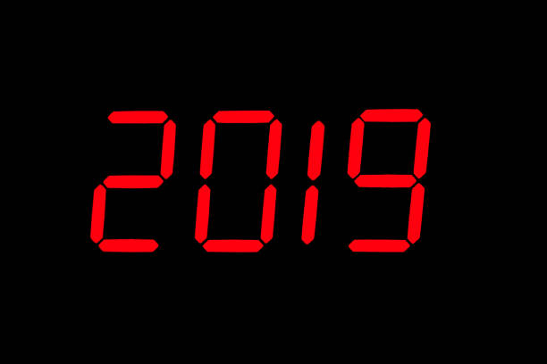 istock The dial of the electronic clock which shows the year 2019 1219127238