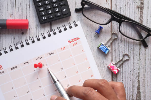 istock deadline concept with circle and push pin on calendar date 1219127262