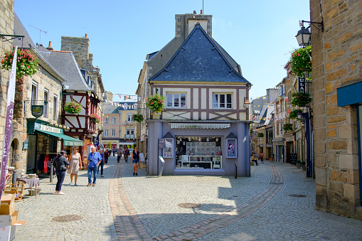 The Place du Champ-Jacquet in Rennes, with its timber-framed houses.