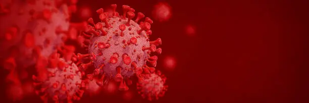 Photo of Coronavirus red background