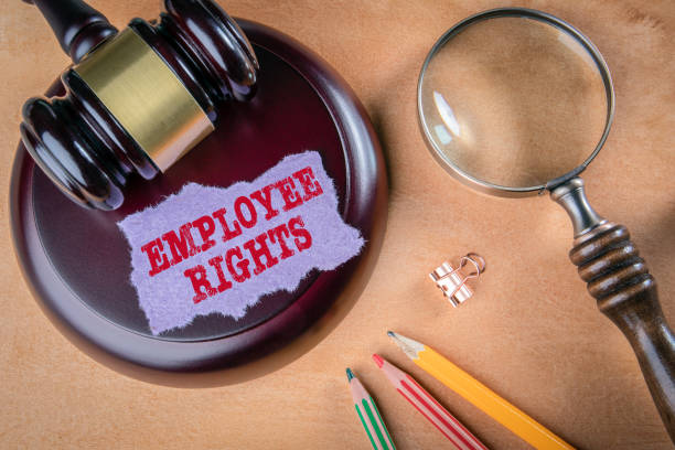 employee rights. legal aid, compensation, obligations and rights concept - employment issues law gavel legal system imagens e fotografias de stock