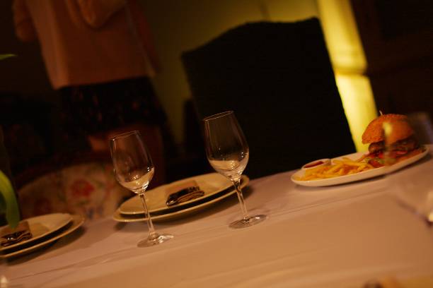 istock Evening with burger and fries 1219134745