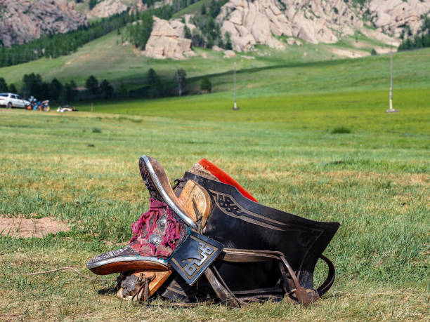 Horn on a Western Saddle that is worn in.