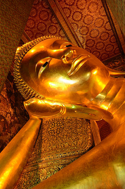 istock Golden Reclining buddha 121913844