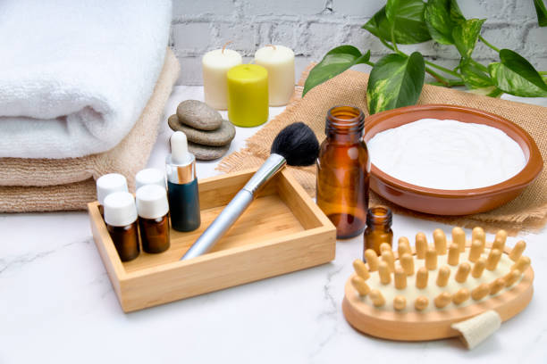 istock Cosmetic cream jar for body care in a spa 1219140567