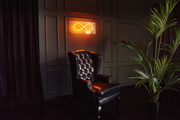 istock Unusual interior. Leather armchair. 1219141533