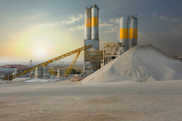 istock Cement factory empty and without activity due to the industrial and labor crisis during confinement 1219144044