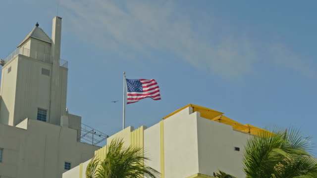 US Flag Waving on a Windy Day