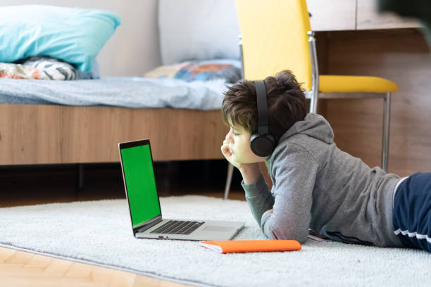 istock Online Classes in bedroom because of the lockdown. 1219147361