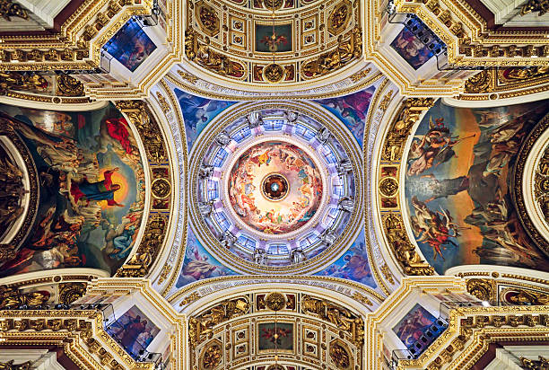 聖イサク聖堂、ロシア、サンクトペテルブルク - christianity church indoors illuminated ストックフォトと画像