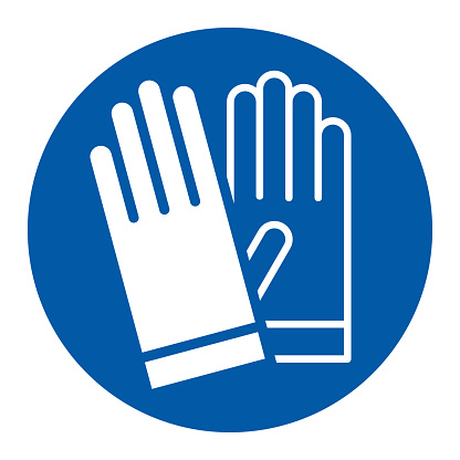 Wear Gloves Safety Sign Warning Sign Stock Illustration - Download ...