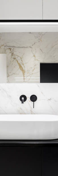 istock Vertical panorama of bathroom washbasin 1219150108