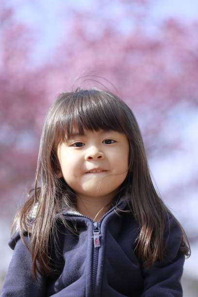 istock Japanese girl and cherry blossoms (5 years old) 1219151455