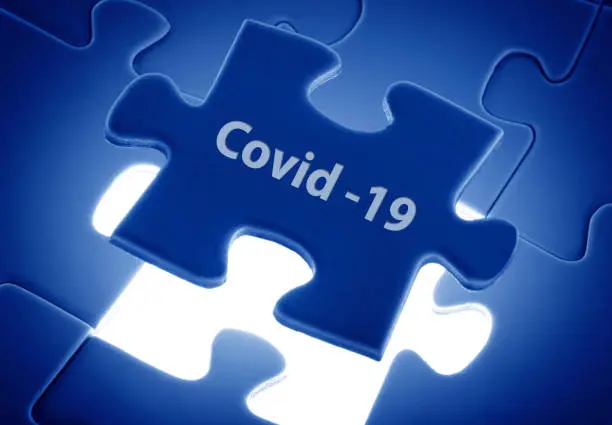 puzzle with Covid-19 words