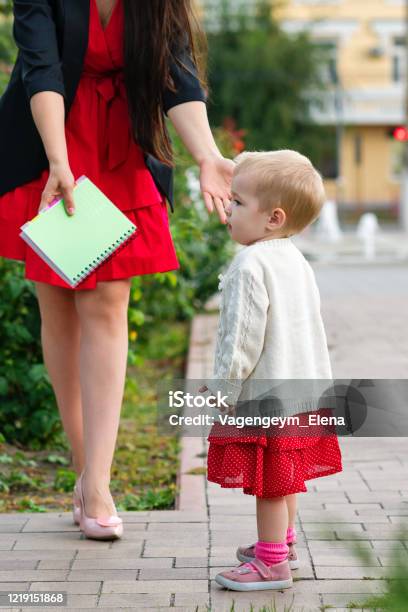 Working Mom On Maternity Leave Stock Photo - Download Image Now - Mini Skirt, Adult, Baby - Human Age