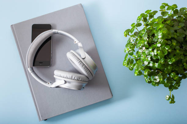 istock audiobook concept modern wireless headphones smartphone and book 1219157951