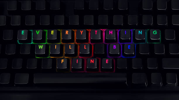 istock Everything will be fine - Written on RGB backlit keyboard, closeup 1219161869