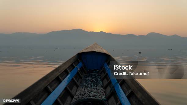 Boat Point Of View Inle Lake Nyaungshwe Myanmar Stock Photo - Download Image Now - Calm Water, Nautical Vessel, Old