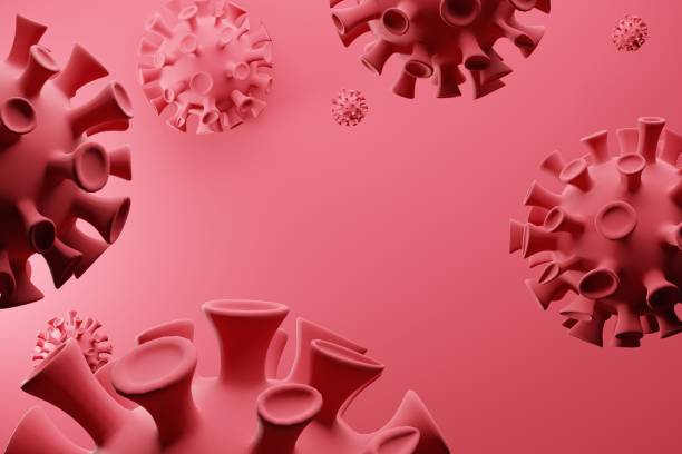 istock Flu COVID-19 virus cell virus background. Coronavirus outbreak influenza infection 3D render. Pandemic medical health risk concept.Floating China pathogen respiratory influenza covid virus cells 1219163521