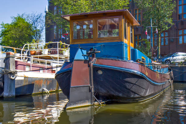 istock Ship on the river in Amsterdam 1219164987