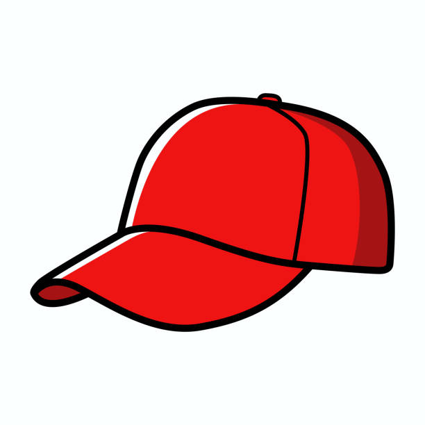 흰색에 분리된 야구 모자 - baseball cap illustrations stock illustrations