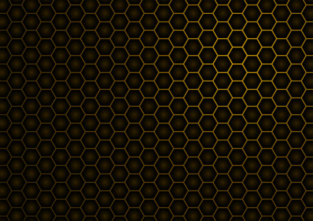черные соты - hexagon abstract honeycomb metal stock illustrations