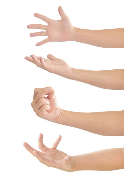 istock Male hand gesture and sign collection isolated on white background with clipping path. 1219169159
