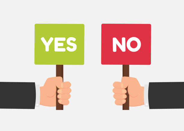 istock Hands hold signboard green check mark and red X mark Right and Wrong for feedback. 1219173966
