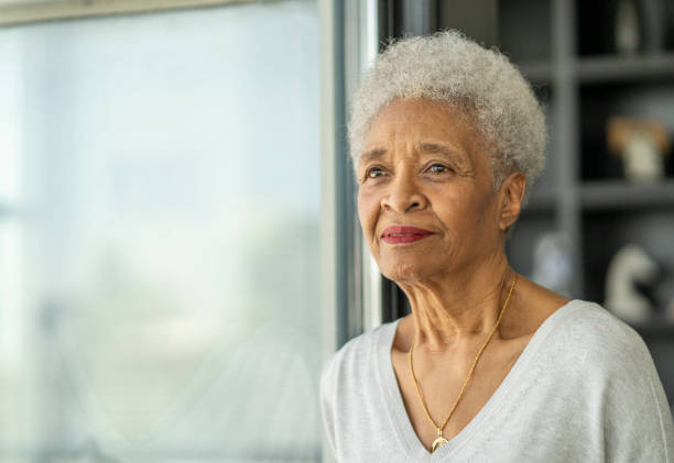 istock Senior woman contemplates 1219175510