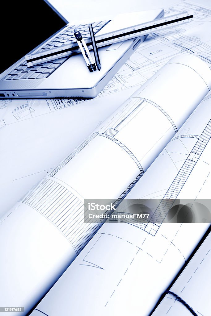 청사진 - 로열티 프리 건설 산업 스톡 사진