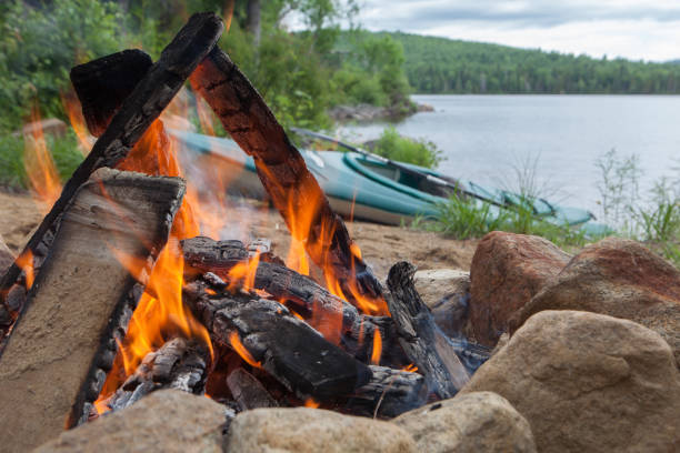 istock Campfire Near a Lake 1219178210