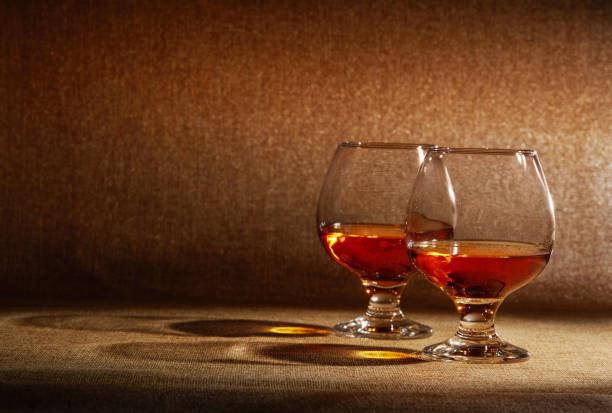 istock Two glasses of cognac 1219178522
