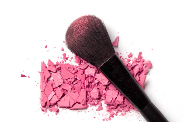 istock Pink eye shadow and make-up brush 1219178606